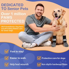 GYURO Dog Socks to Prevent Licking Paws for Hardwood Floors Anti Slip, Strong Traction, Adjustable Dog Boots & Paw Protectors Traction Control for Small Medium Large Senior Dogs (Black, XXL)