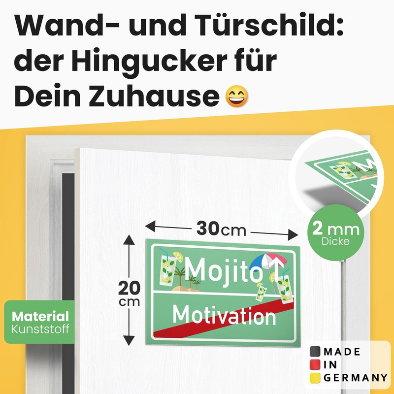 Thank you. Mojito Motivation, Funny Decorative Plastic Sign with Saying