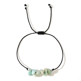 SHINUS BOHO Natural Aventurine Stone Healing Beaded Crystal Bracelets for Women,Resizable Hand Braid Rope Thread Protection Gemstone Jewelry Friendship Birthday Gifts