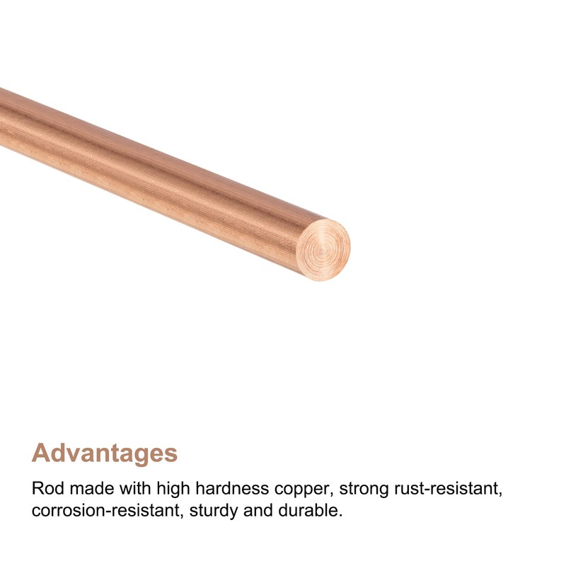 sourcing map 3mm Diameter 300mm Length Solid Copper Round Rod
