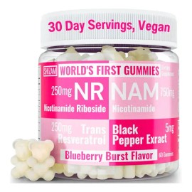 Shizam Gomitas Antioxidante Veganas Sin Sabor Con Resveratrol Y NAD                                                                                   