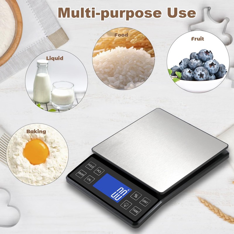 SEMIER Digital Kitchen Scale with 0.1g/0.001oz High Precision, 5kg/11lb Food