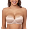 Exclare Women's Push Up Strapless Multiway Thick Padded Underwire Convertible