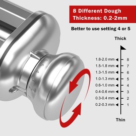 Pasta Maker Attachment for All Kitchenaid Stand Mixers, 3 PCS Kitchen Aid Pasta Attachments Included Pasta Dough Roller, Fettuccine Cutter, Spaghetti Cutter and Cleaning Brush