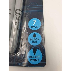 Penine Black Fine Nib Marker Pen 8pk