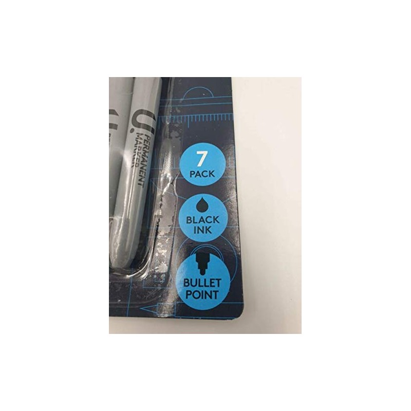 Penine Black Fine Nib Marker Pen 8pk