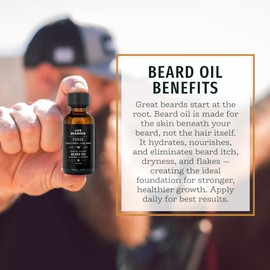 Live Bearded Beard Oil, 1 fl oz - Premium All-Natural Jojoba - Made in the USA - Hair and Skin Care for Men with Dry, Flaky Patches | Forge Scent - Hinoki Cypress, Clove, Amber