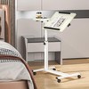 Panta Height Adjustable Rolling Laptop Stand, Overbed Table with 2