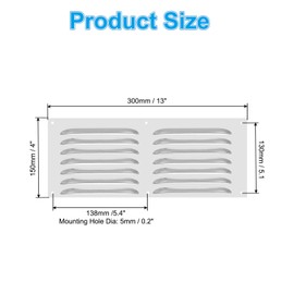 PATIKIL 12 x 6 Inch Aluminum Vent Cover, Screen Air Grille Ventilation Cover HVAC Louvered Grill for Home Kitchen Fireplace Bathroom Wall Ceiling, Silver Tone