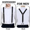 Black Suspenders for Men 1.4 Inch Wide Mens Suspenders for