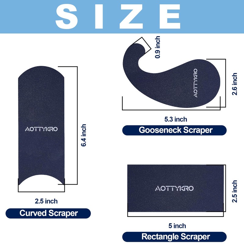 3PCS Cabinet Card Scrapers, High-Strength Blue Spring Steel Woodworking Tools
