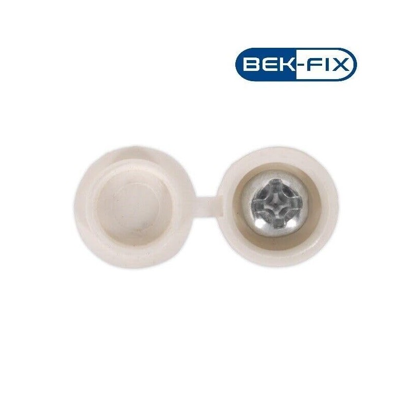 BEK-FIX® Number Plate Screws and Caps Fitting Kit, White Yellow