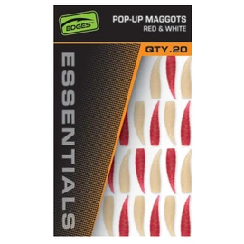 Fox Pop Up Maggots (10 Red, 10 White) - 20 Art Maggots for Carp Fishing, Pop Ups