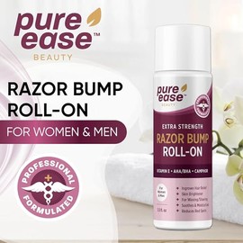 Razor Bump Solution para el área del bikini – Suero para el cabello encarnado con vitamina E, AHA/BHA, alcanfor para el cuidado de la piel después del afeitado – Apoya la piel suave en la cara, el cuello, las axilas