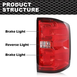 CNNELL Tail Light Right Passenger Side Compatible with Chevy Silverado 1500 2014-2018 /Fit Chevy Silverado 2500HD 3500HD 2015-2018 /Fit GMC Sierra 3500 HD 2015-2018 Tail Lamps GM2800261