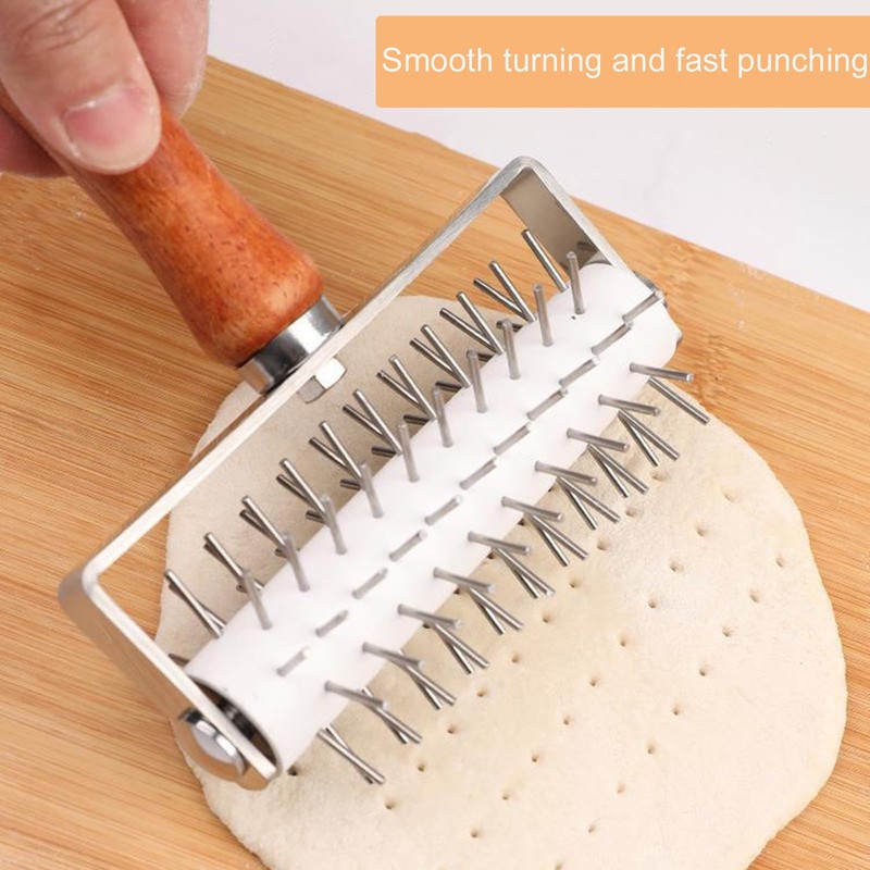 Roller Docker with Spikes, Stainless Steel Pizza Roller with Spikes,