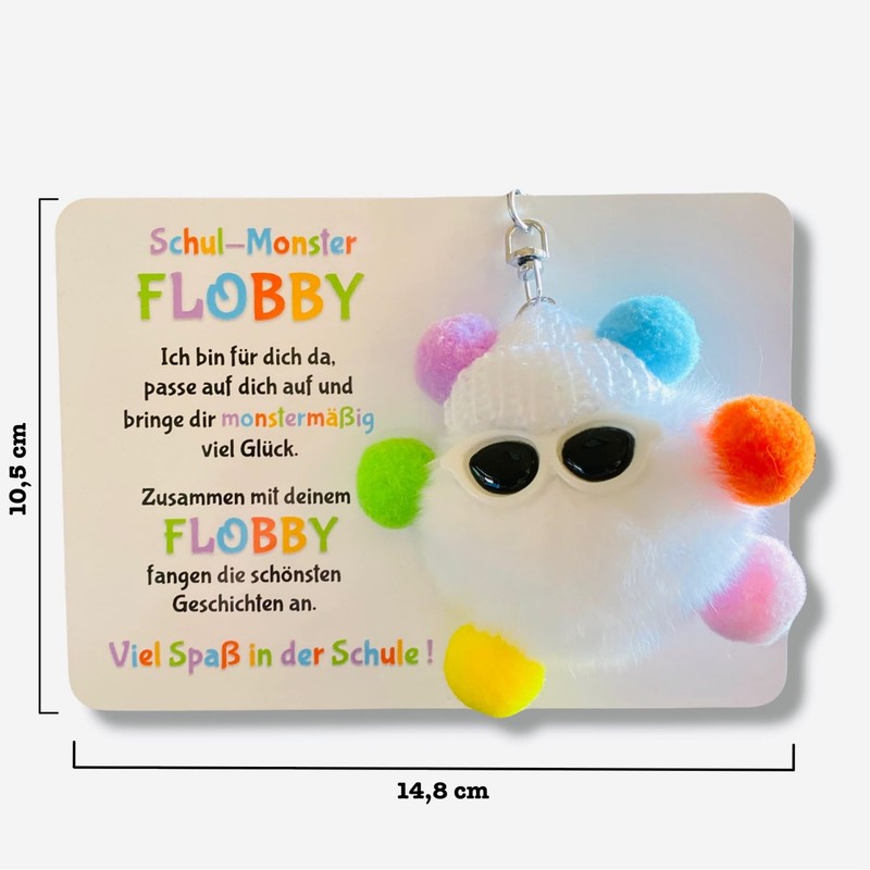 Endlich Schulkind! Mut-Monster FLOBBY, Geschenk Einschulung, Glücksbringer, Mutmacher, Schultüte, Lernhelfer,