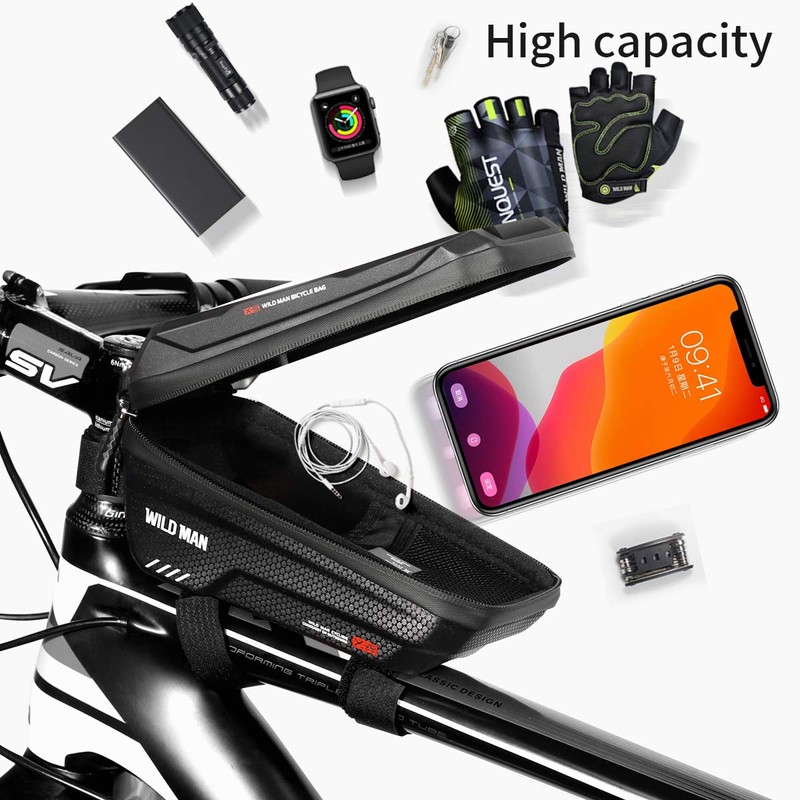 WILD MAN Rainproof Touch Screen Front Frame Bike Bag Top