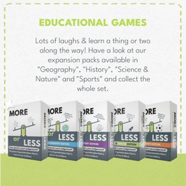 More or Less: History Edition Card Game - How Good Is Your Judgement? 2 Player+ | Family Fun Guessing Game for all Adults & Kids Aged 12 for a Christmas Party or Secret Santa