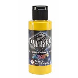 Createx Wicked Colors W302 Pearl Yellow 2oz. water-based universal airbrush paint. by SprayGunner