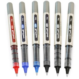 uni-ball EYE - UB-157 Rollerball Pens - 0.7mm Nib - 3 x Black, 2 x Blue, 1 x Red - 6 Pack
