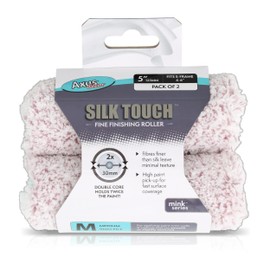 Axus Decor Silk Touch Roller, Medium Pile (Mink Series) For Professional & DIY Projects, Suitable for Smooth & Slightly Textured Walls or Ceilings,Compatible with Mini Frame - 5"/125mm Double Core,2Pk