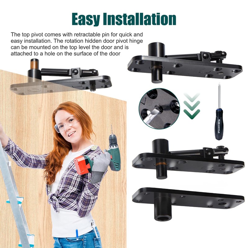 Hidden Door Hinge 573LB Load-Bearing, Tuykay Stainless Steel Hidden Hinges