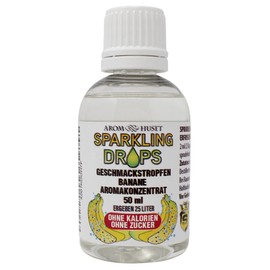 Bannanen-Konzentrat-Drops| 1 Flasche 50 ml ergibt 25 Liter | hochkonzentriertes Aroma ohne Zucker | für Wassersprudler | prickelnd | Fertiggetränk | kalorienarm | ohne Konservierungsstoffe