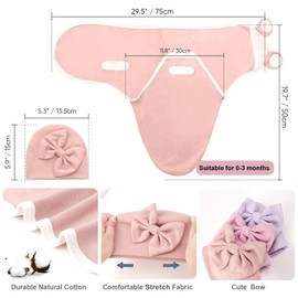 AQOKKA Newborn Receiving Blanket with Bow Hat Headband Wooden Card Set Newborns Toddler Baby Boy Girl Nursery Swaddle Wrap