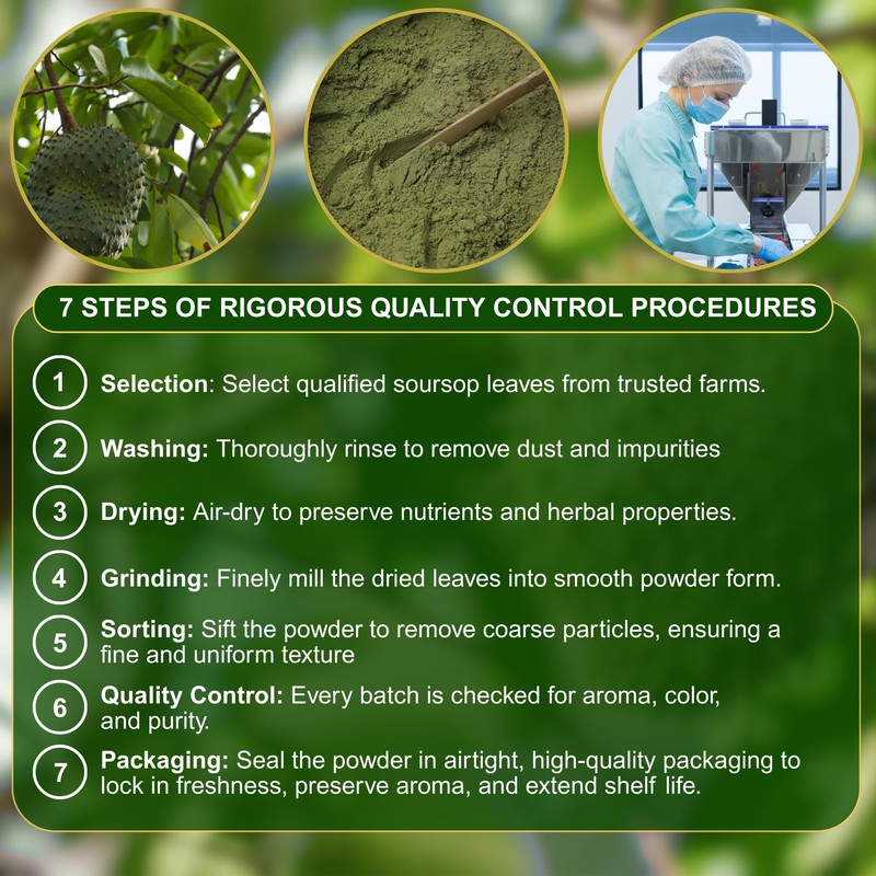BOTAMONY Premium Organic Soursop Leaf Powder 7 oz, Sun-Dried Graviola
