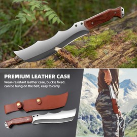 Outdoor Short Machete with Sheath for Cutting Trees, for Yard Work and for urvival Machete Ideal for Gardening,Camping, Fishing, Hunting, Bushcraft (G32)