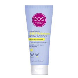 eos 24H Moisture Travel Body Lotion – Vanilla Cashmere, 2.5 fl oz | Travel-Size Mini Body Lotion for Dry Skin, Essential Toiletry