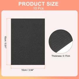 Rebower Corrugated Cardboard Paper Sheets, Corrugated Paper Cardboard Inserts [for Craft and DIY Projects] - 3.9x5.9 Inch/Black/10 Pcs