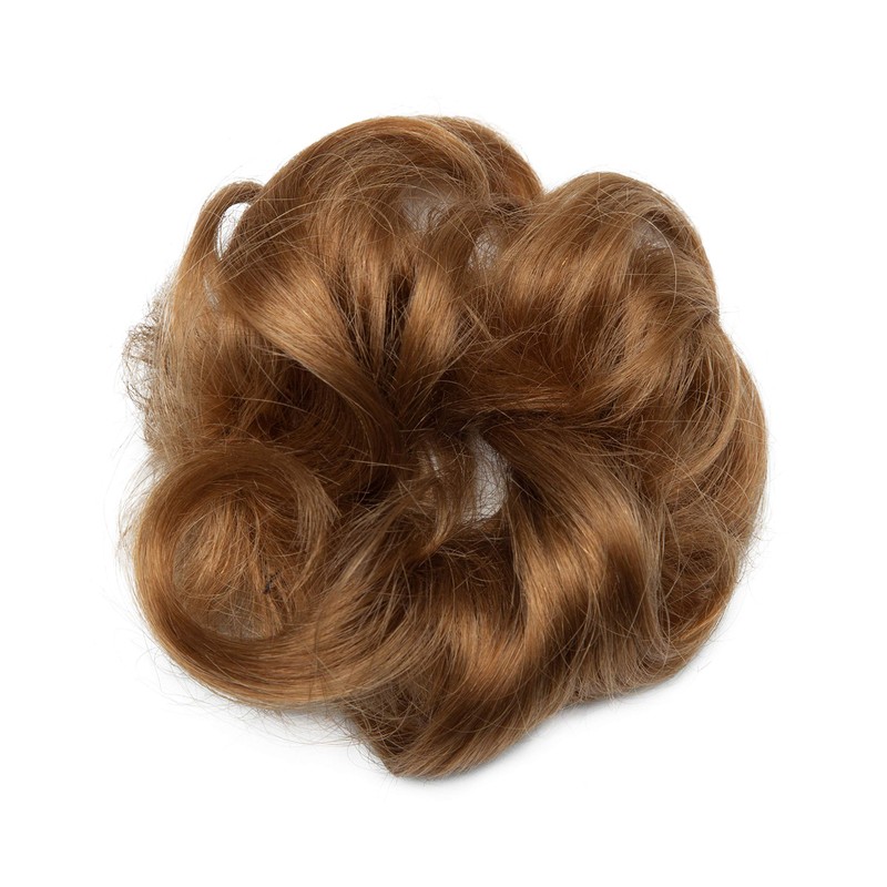 Silk-co Curly Hair Bun Extensions Real Remy Human Hair Messy