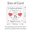 Hunts England - Romantic Husband 35th Wedding Anniversary Card -