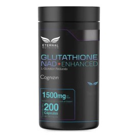 Eternal Nutrition L-Glutathione con NAD+ (200 Caps) | Cognizin Citicolina y Aminoacidos | 100 Porciones, 1500 mg | Antioxidante, Depuracion y Salud Celular