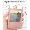Teskyer ID Card Holder with Strap, PU Leather, Transparent Window
