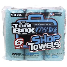 Sellars 5441602 Blue Shop Towel44; Pack 6