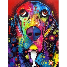 Zinker Diamond Painting Kit 5D Pintura De Diamantes Diamante Redondo De 30cm X 40cm Impresión HD Incluye todos los Aditamentos Necesarios Modelo Perro Colores