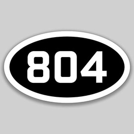 DHDM 804 Area Code Sticker Virginia Richmond Hopewell Mechanicsville City Pride Love | 5-Inches by 3-Inches | Premium Quality Vinyl UV Resistant Laminate PD2672