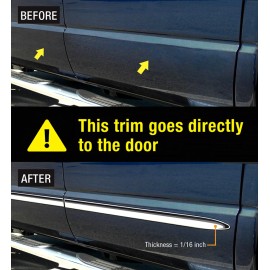 TYGER Fits 06-08 Dodge Ram Mega Cab Short Bed Body Side Molding Trim 1.5" 4PC