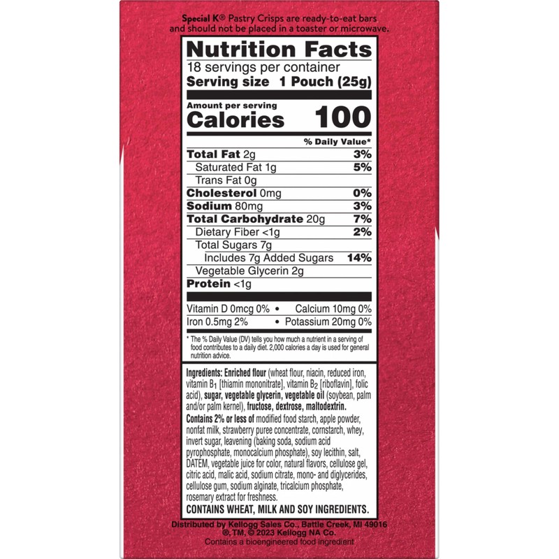 Special K Bar Pastry Crisps, 100 Calories, Breakfast Bars, Value