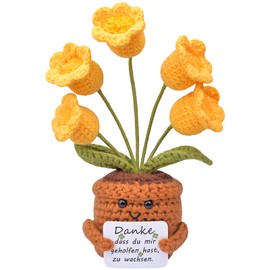 Mwmoeen Pocket Hug Positive Flower, Creative Knitting Wool, Positive Sunflower, Positive Potato, Positive Cactus, Best Friend Gifts for Girlfriend, Small Gifts for Women