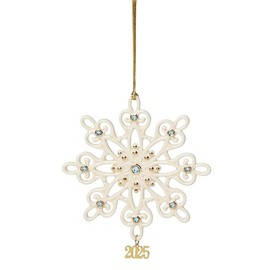 Lenox 897115 2025 Gemmed Snowflake Ornament