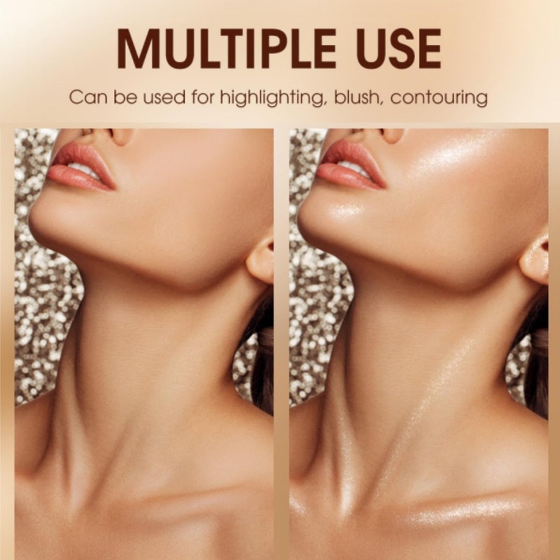 3-Piece Natural & Long-Lasting Makeup Set: Liquid Contour, Highlighter &