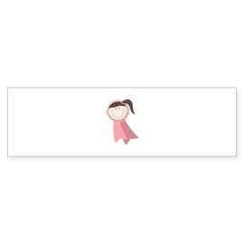 CafePress Girl Ribbon 10"x3" Rectangle Vinyl Bumper Sticker Car Decal
