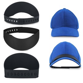 4pcs Hat Curve Band, Plastic Hat Bill Bender 9 Brim Curver Design Ball Cap Brim Shaper Hat Bending Strap Hat Shape Keeper for Multiple Size Hat (Black)