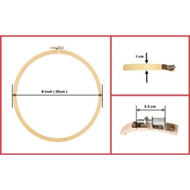 3 Pack Round Bamboo Embroidery Hoops 8 inch for Embroidery Kit – 20 cm Cross Stitch Rings for DIY Sewing Arts and Crafts