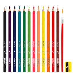 Kores Akuarelle Watercolour Pencils, Triangular (Box of 12 Colours + Brush)