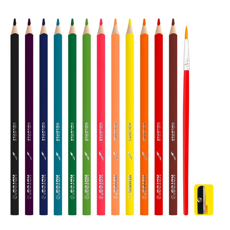 Kores Akuarelle Watercolour Pencils, Triangular (Box of 12 Colours +